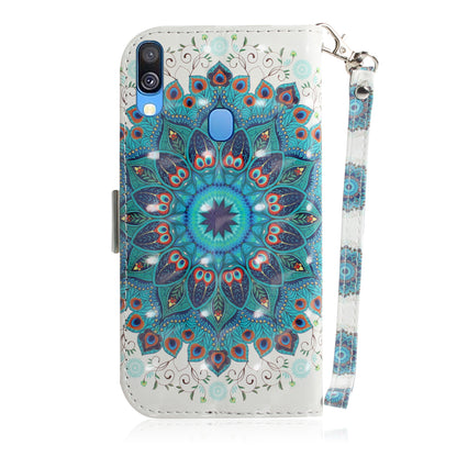 Pattern Printing Light Spot Decor Leather Protection Case for Samsung Galaxy A40