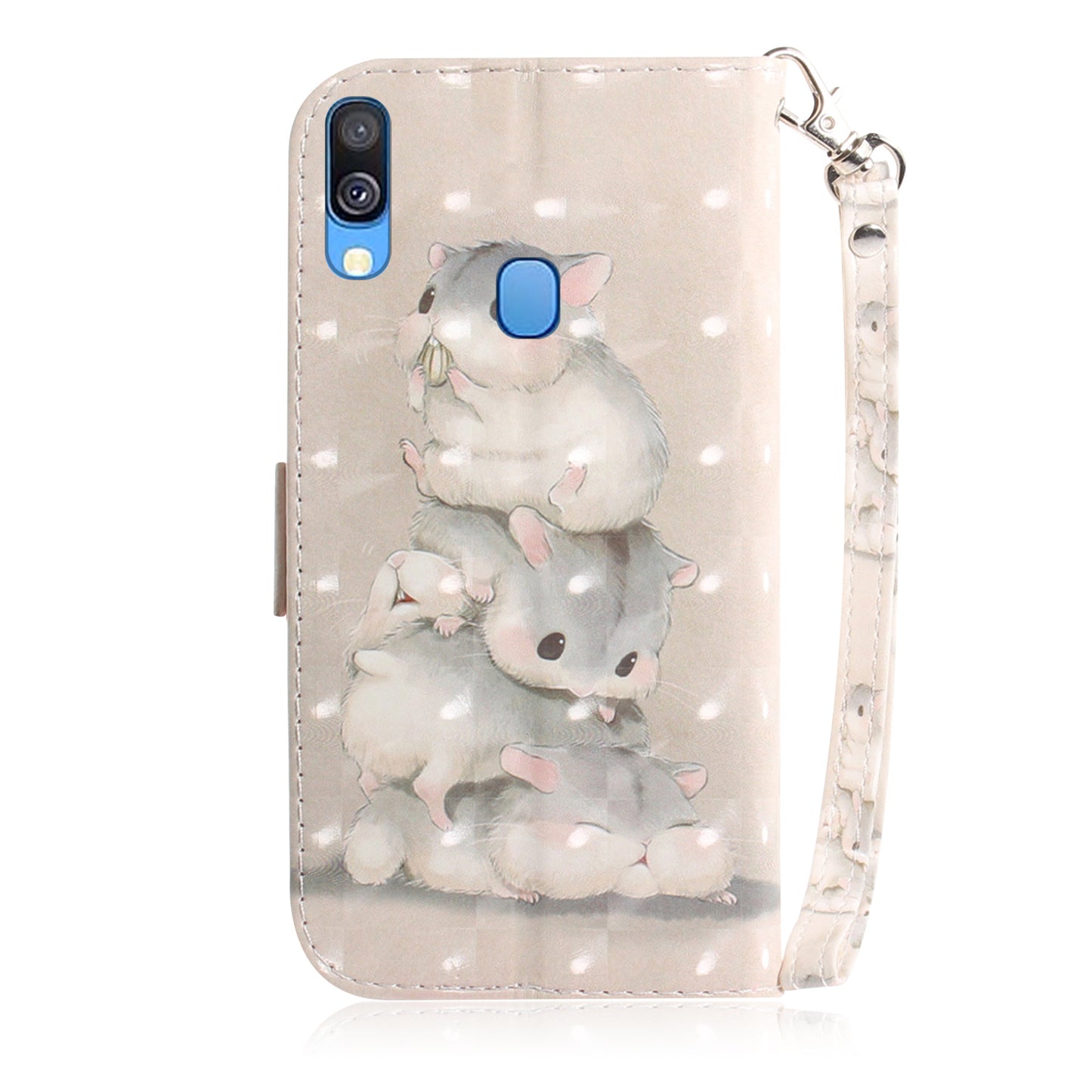 Pattern Printing Light Spot Decor Leather Protection Case for Samsung Galaxy A40