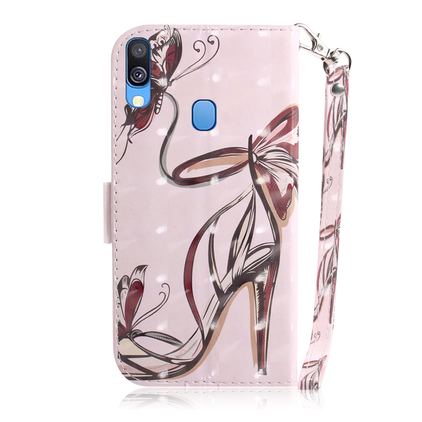 Pattern Printing Light Spot Decor Leather Protection Case for Samsung Galaxy A40