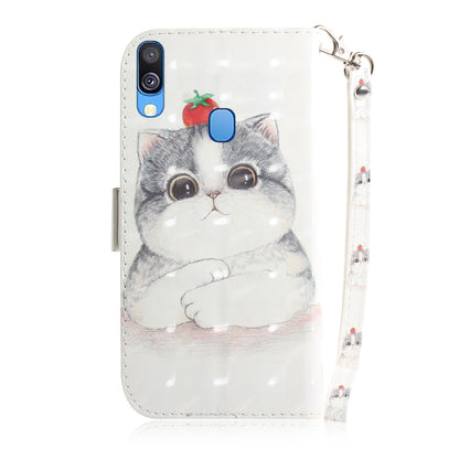 Pattern Printing Light Spot Decor Leather Protection Case for Samsung Galaxy A40
