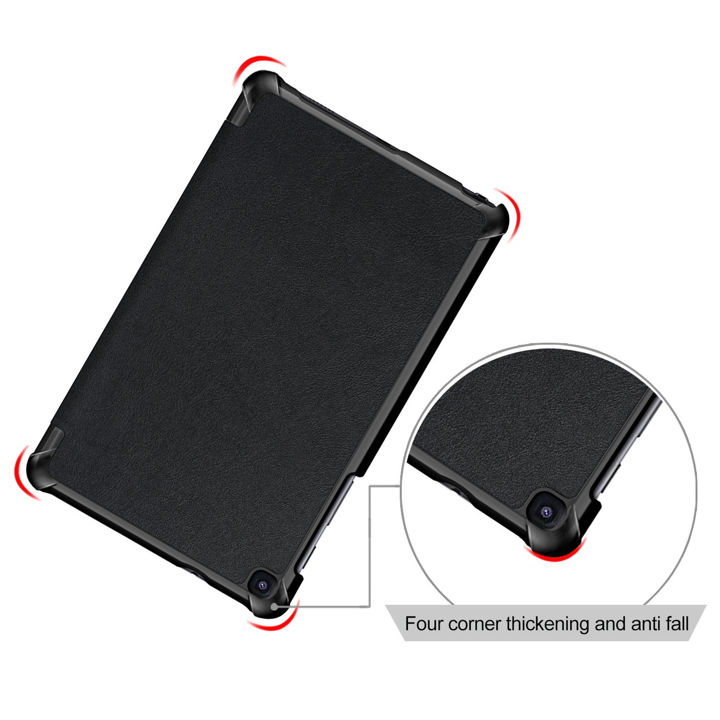 PU Leather Protection Cover Case with Tri-fold Stand for Samsung Galaxy Tab A 8.0 (2019) with S Pen P200 P205