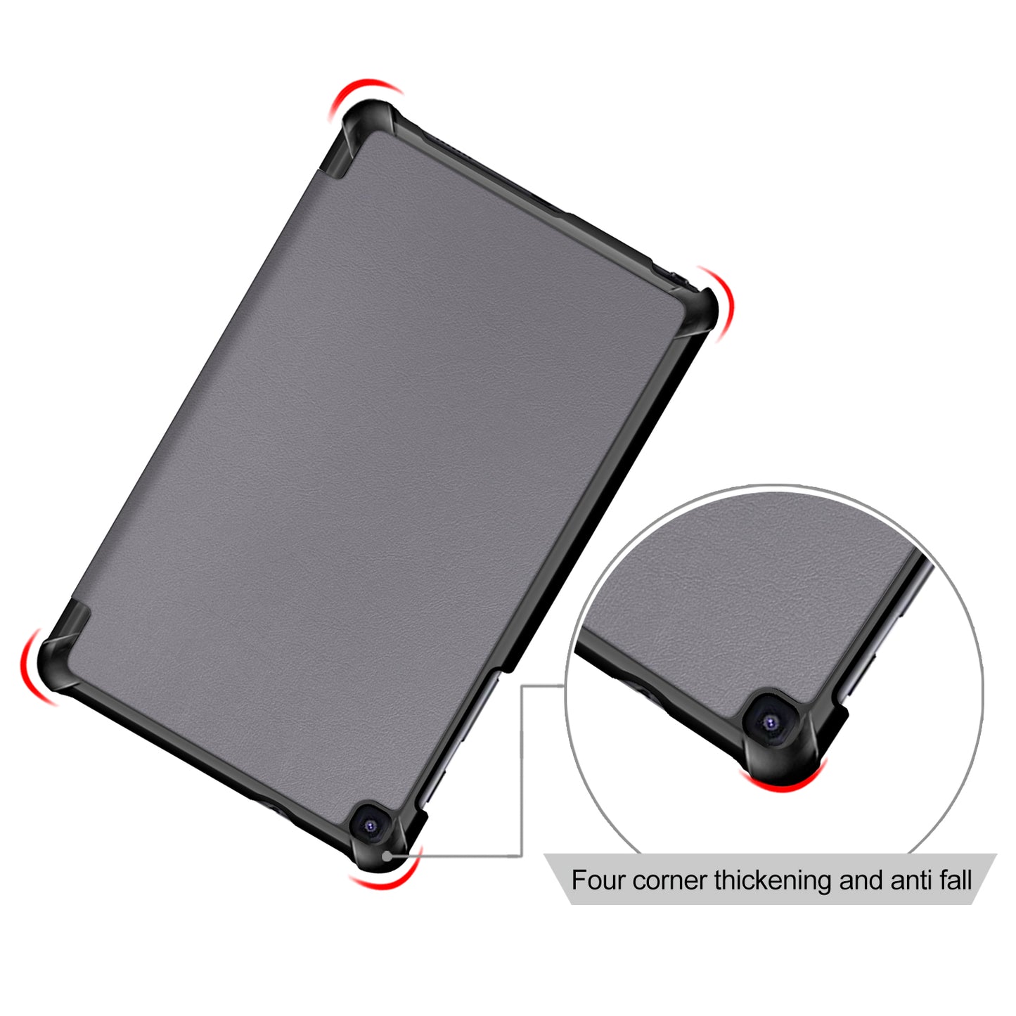 PU Leather Protection Cover Case with Tri-fold Stand for Samsung Galaxy Tab A 8.0 (2019) with S Pen P200 P205