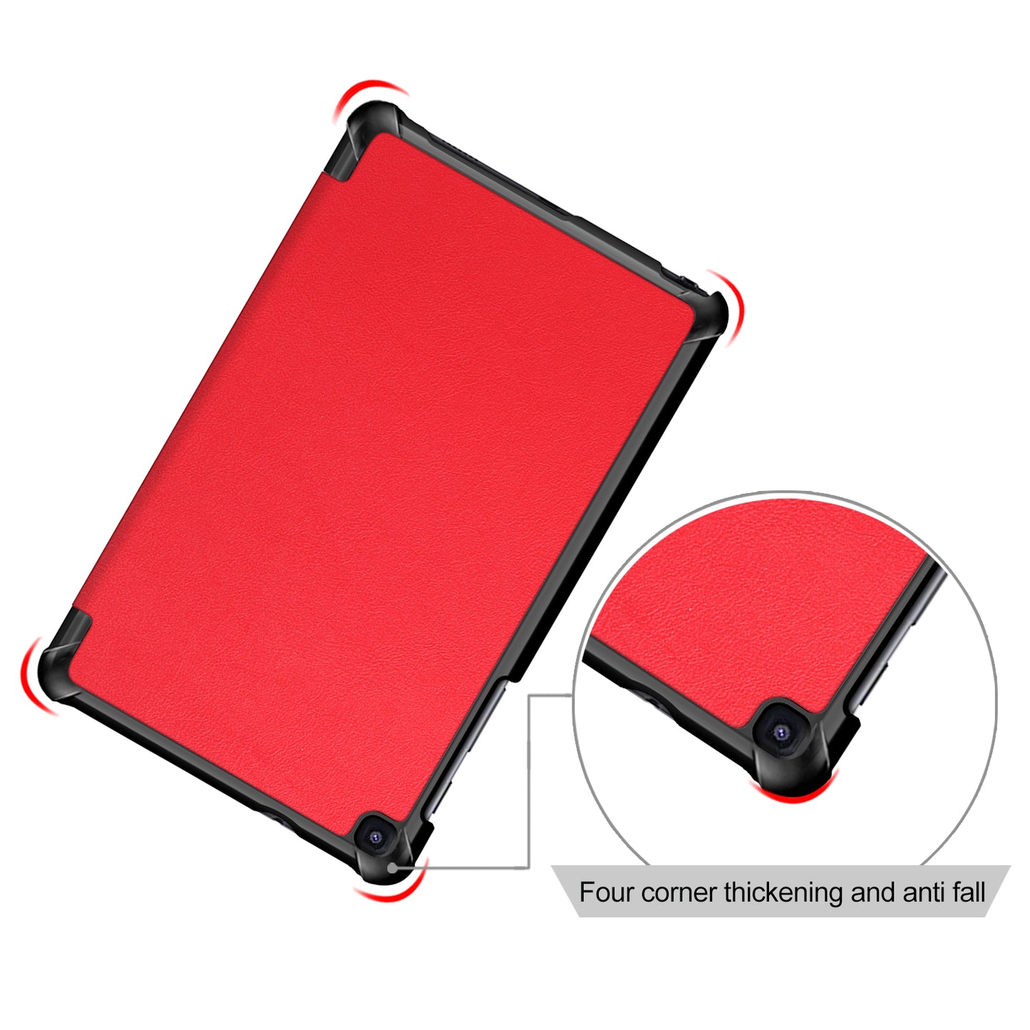 PU Leather Protection Cover Case with Tri-fold Stand for Samsung Galaxy Tab A 8.0 (2019) with S Pen P200 P205