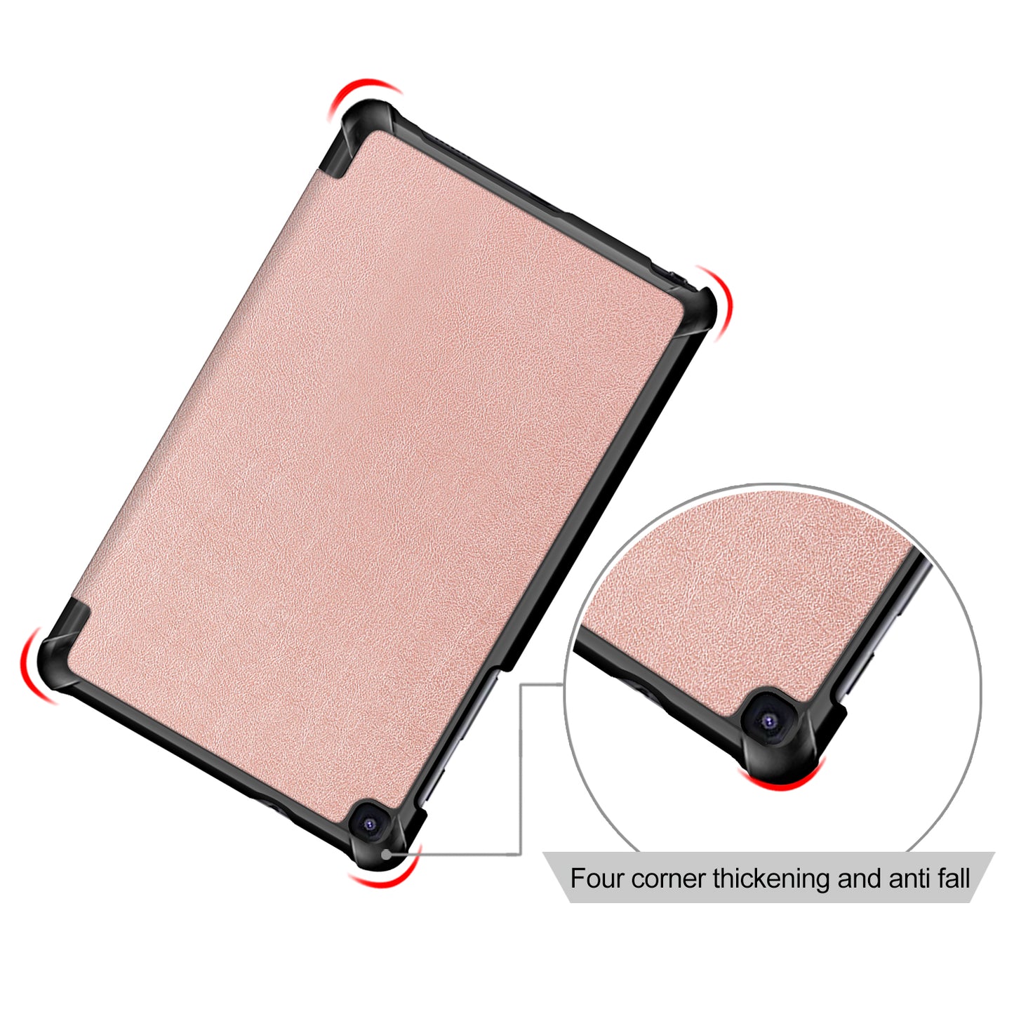 PU Leather Protection Cover Case with Tri-fold Stand for Samsung Galaxy Tab A 8.0 (2019) with S Pen P200 P205