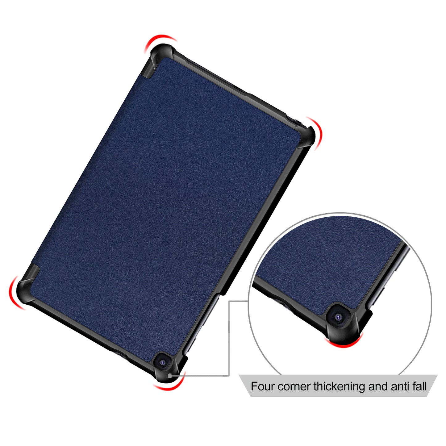 PU Leather Protection Cover Case with Tri-fold Stand for Samsung Galaxy Tab A 8.0 (2019) with S Pen P200 P205