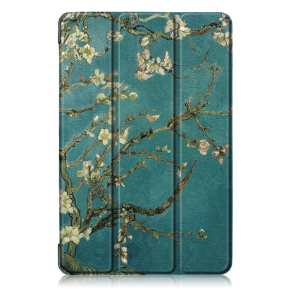 PU Leather Smart Case for Samsung Galaxy Tab S5e SM-T720/SM-T725 Pattern Printing Tri-fold Stand Tablet Cover