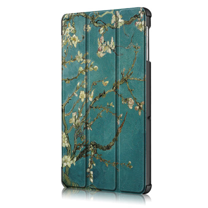 PU Leather Smart Case for Samsung Galaxy Tab S5e SM-T720/SM-T725 Pattern Printing Tri-fold Stand Tablet Cover