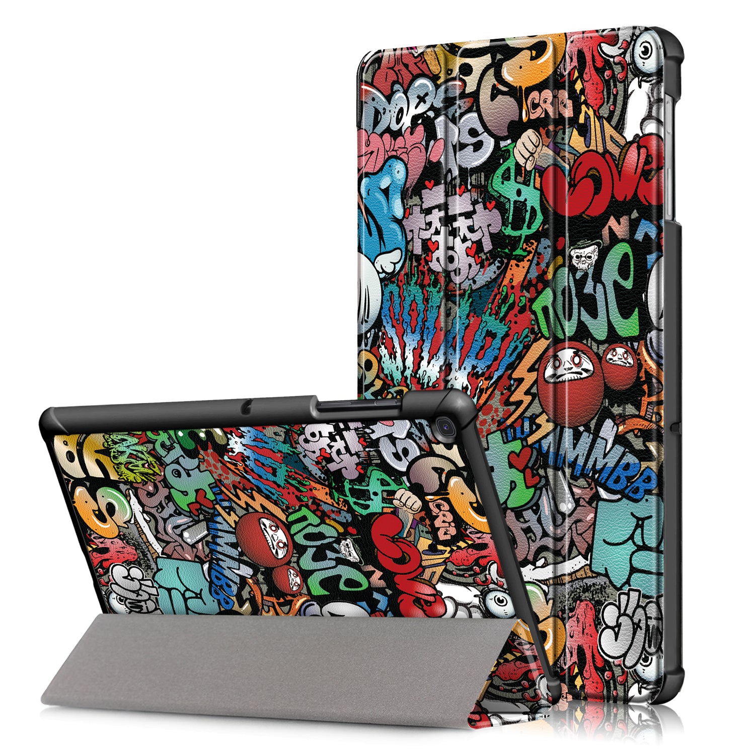PU Leather Smart Case for Samsung Galaxy Tab S5e SM-T720/SM-T725 Pattern Printing Tri-fold Stand Tablet Cover