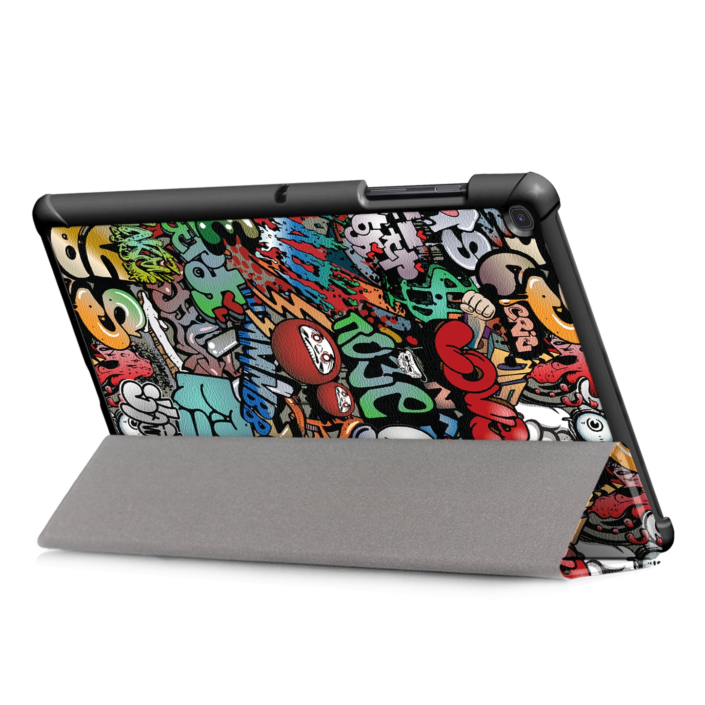 PU Leather Smart Case for Samsung Galaxy Tab S5e SM-T720/SM-T725 Pattern Printing Tri-fold Stand Tablet Cover