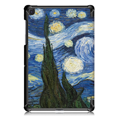 PU Leather Smart Case for Samsung Galaxy Tab S5e SM-T720/SM-T725 Pattern Printing Tri-fold Stand Tablet Cover