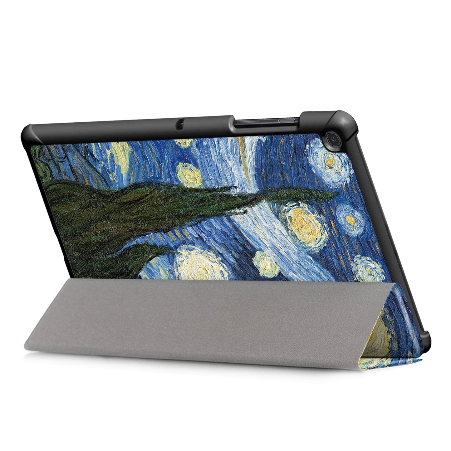 PU Leather Smart Case for Samsung Galaxy Tab S5e SM-T720/SM-T725 Pattern Printing Tri-fold Stand Tablet Cover