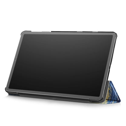 PU Leather Smart Case for Samsung Galaxy Tab S5e SM-T720/SM-T725 Pattern Printing Tri-fold Stand Tablet Cover