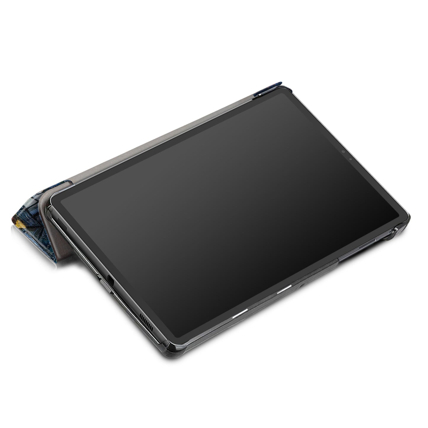 PU Leather Smart Case for Samsung Galaxy Tab S5e SM-T720/SM-T725 Pattern Printing Tri-fold Stand Tablet Cover