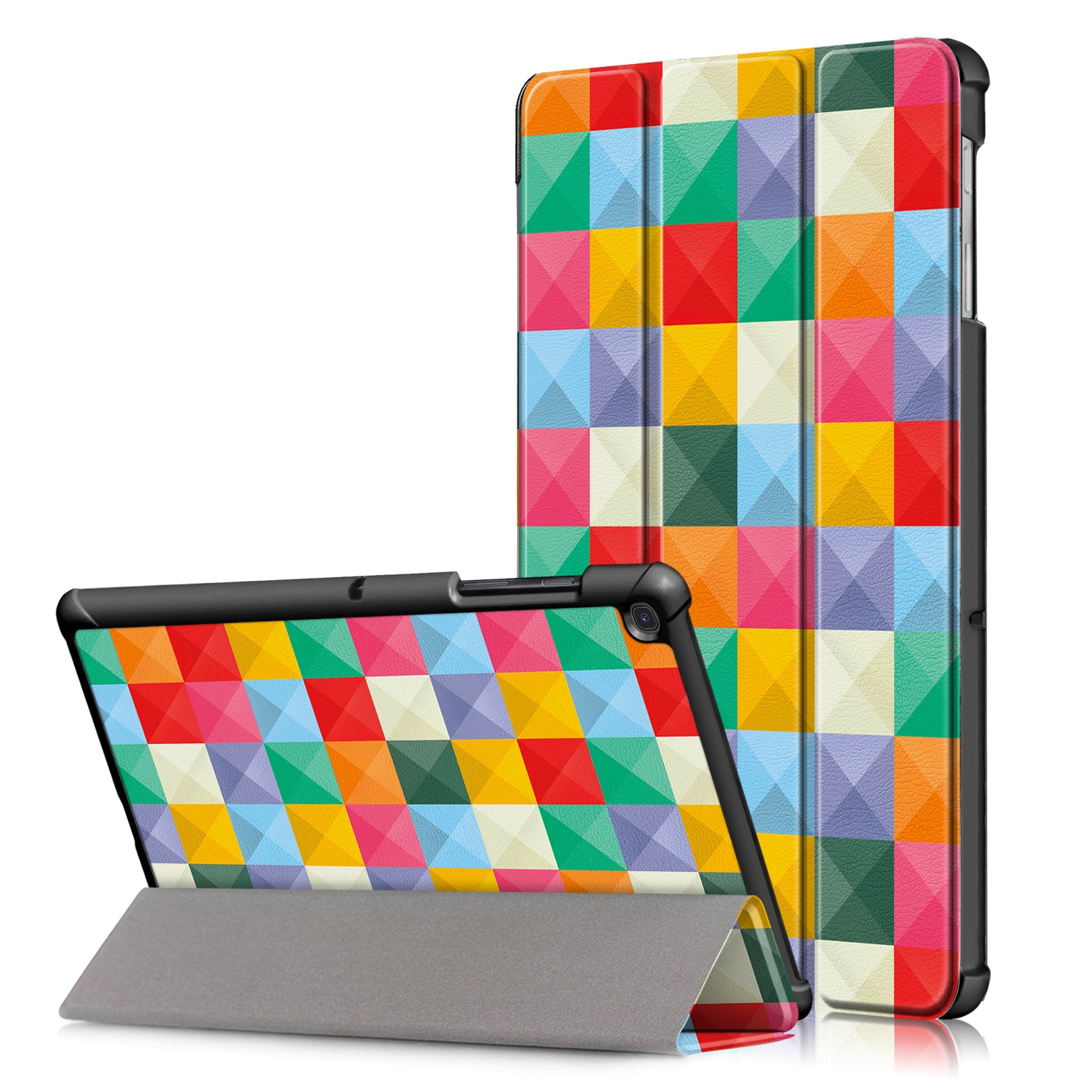 PU Leather Smart Case for Samsung Galaxy Tab S5e SM-T720/SM-T725 Pattern Printing Tri-fold Stand Tablet Cover