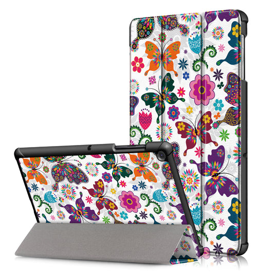PU Leather Smart Case for Samsung Galaxy Tab S5e SM-T720/SM-T725 Pattern Printing Tri-fold Stand Tablet Cover