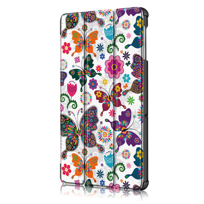 PU Leather Smart Case for Samsung Galaxy Tab S5e SM-T720/SM-T725 Pattern Printing Tri-fold Stand Tablet Cover