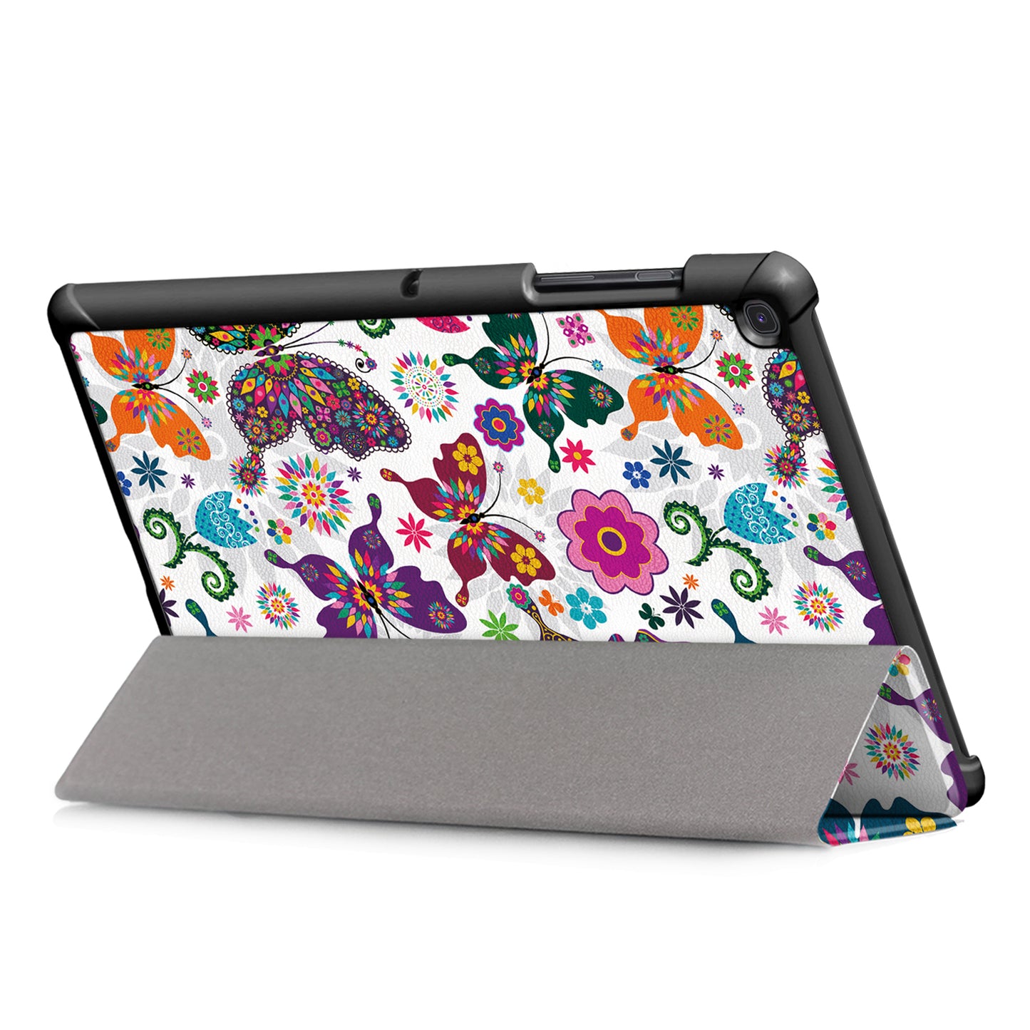 PU Leather Smart Case for Samsung Galaxy Tab S5e SM-T720/SM-T725 Pattern Printing Tri-fold Stand Tablet Cover