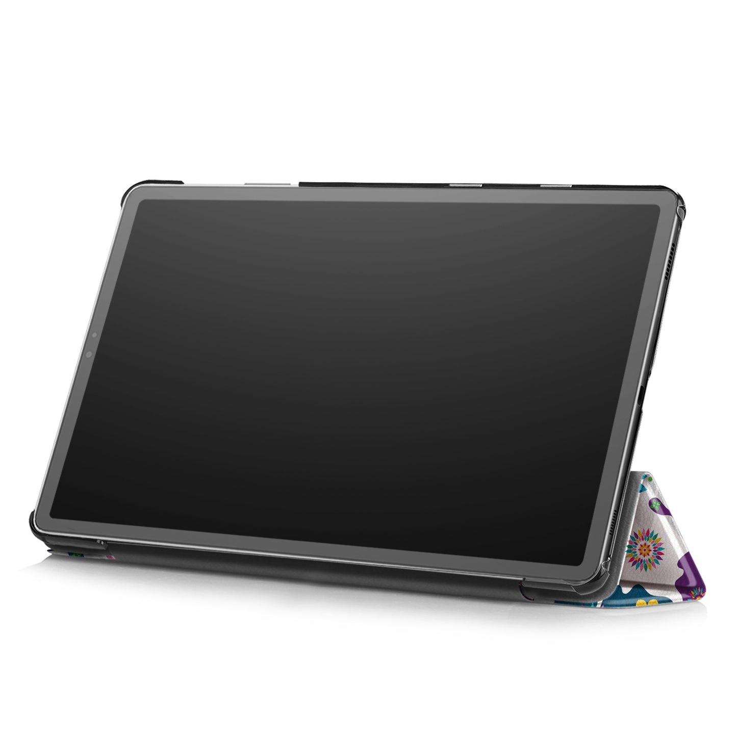 PU Leather Smart Case for Samsung Galaxy Tab S5e SM-T720/SM-T725 Pattern Printing Tri-fold Stand Tablet Cover