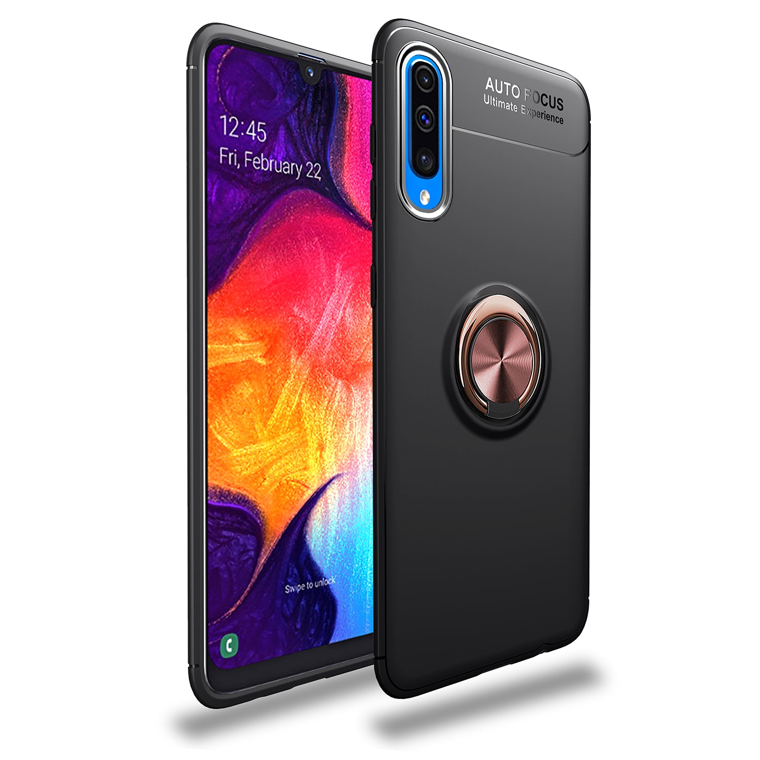 LENUO Metal Ring Kickstand TPU Phone Case for Samsung Galaxy A50/A50s/A30s  Built-in Magnetic Metal Sheet