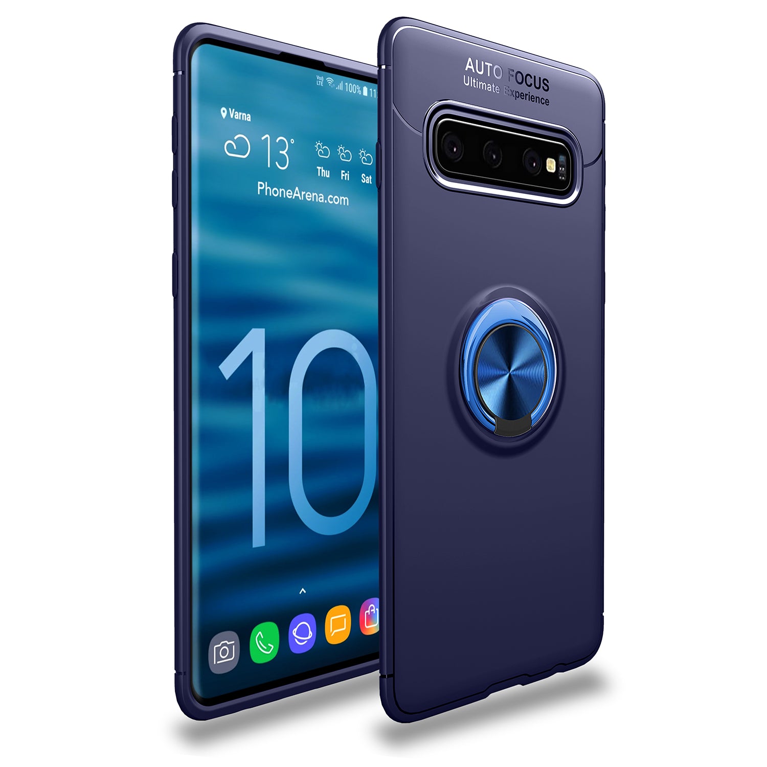 LENUO Metal Ring Bracket TPU Case for Samsung Galaxy S10 Built-in Magnetic Metal Sheet
