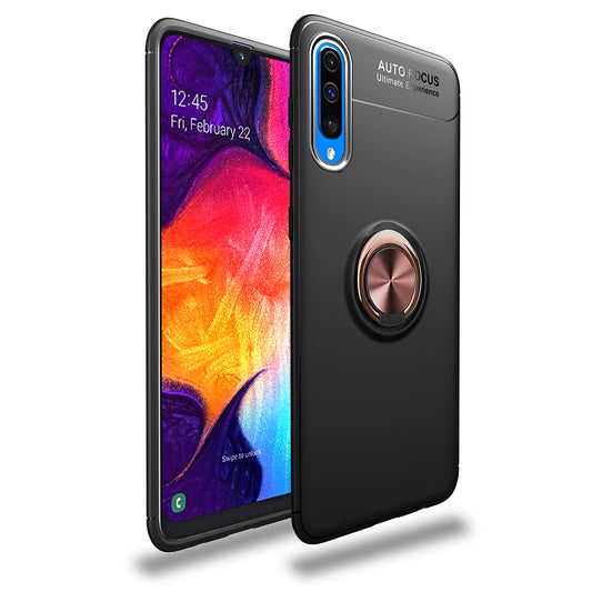 LENUO for Samsung Galaxy A70 Metal Ring Bracket TPU Phone Cover Built-in Magnetic Metal Sheet