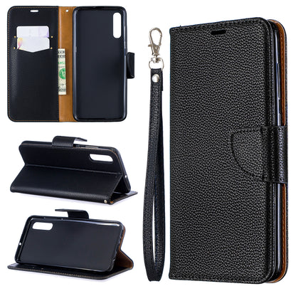 Litchi Skin PU Leather Stand Wallet Case for Samsung Galaxy A70