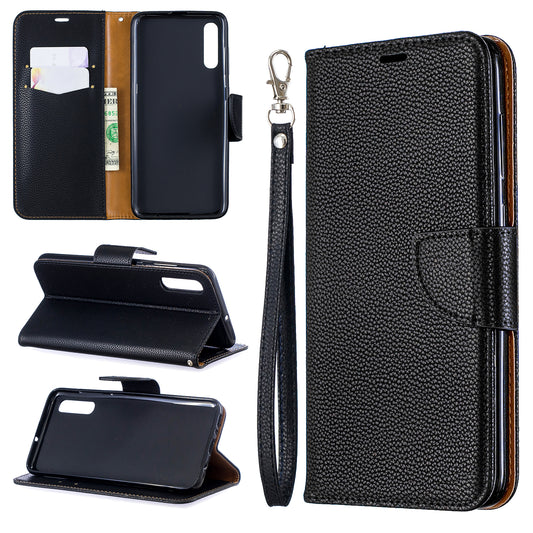 Litchi Skin PU Leather Stand Wallet Case for Samsung Galaxy A70