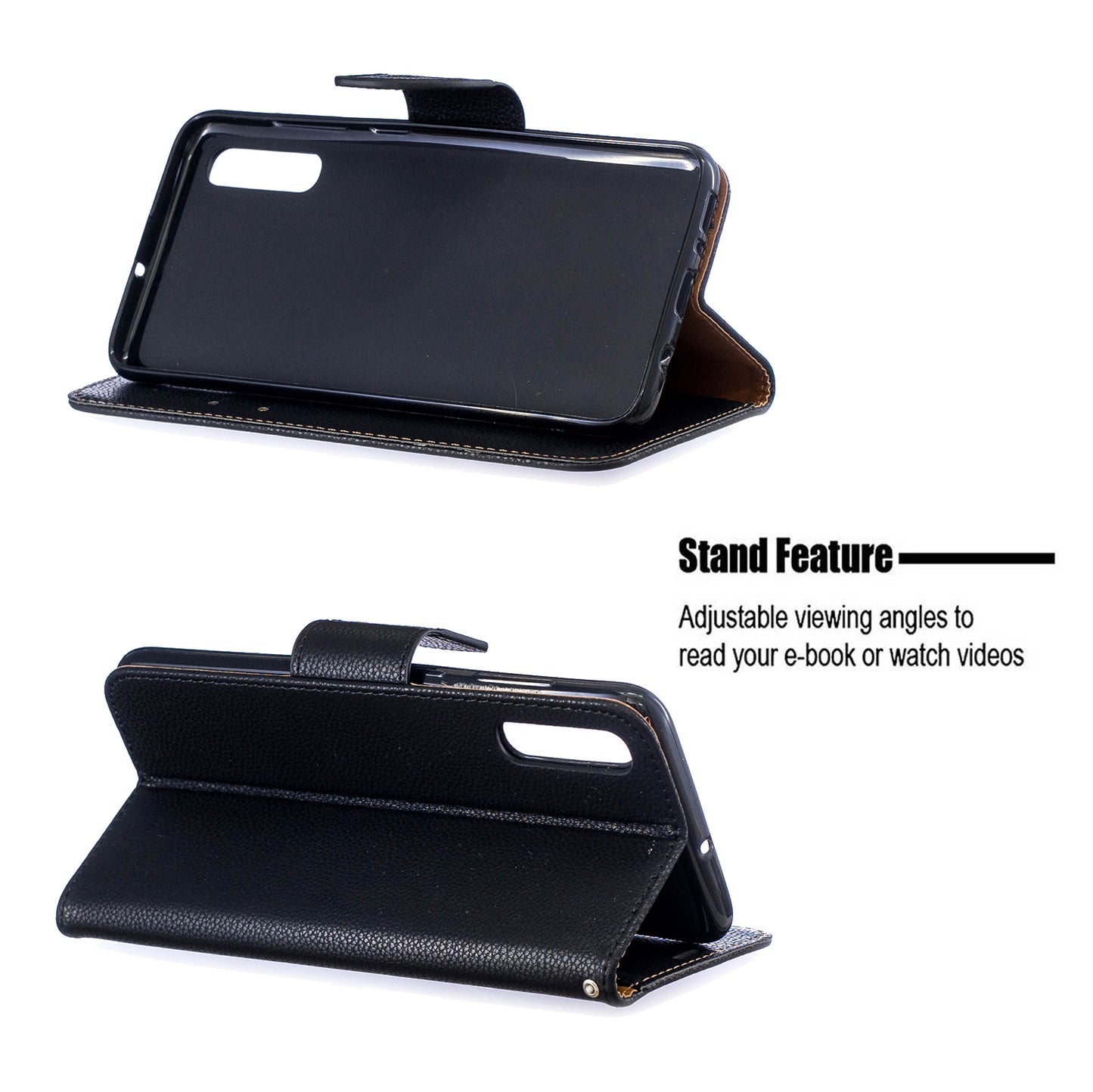 Litchi Skin PU Leather Stand Wallet Case for Samsung Galaxy A70