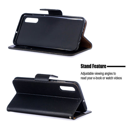 Litchi Skin PU Leather Stand Wallet Case for Samsung Galaxy A70