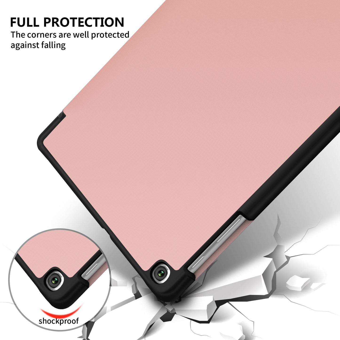 Silky Texture Tri-fold Leather Stand Case for Samsung Galaxy TAB A 10.1 (2019) SM-T510/SM-T515