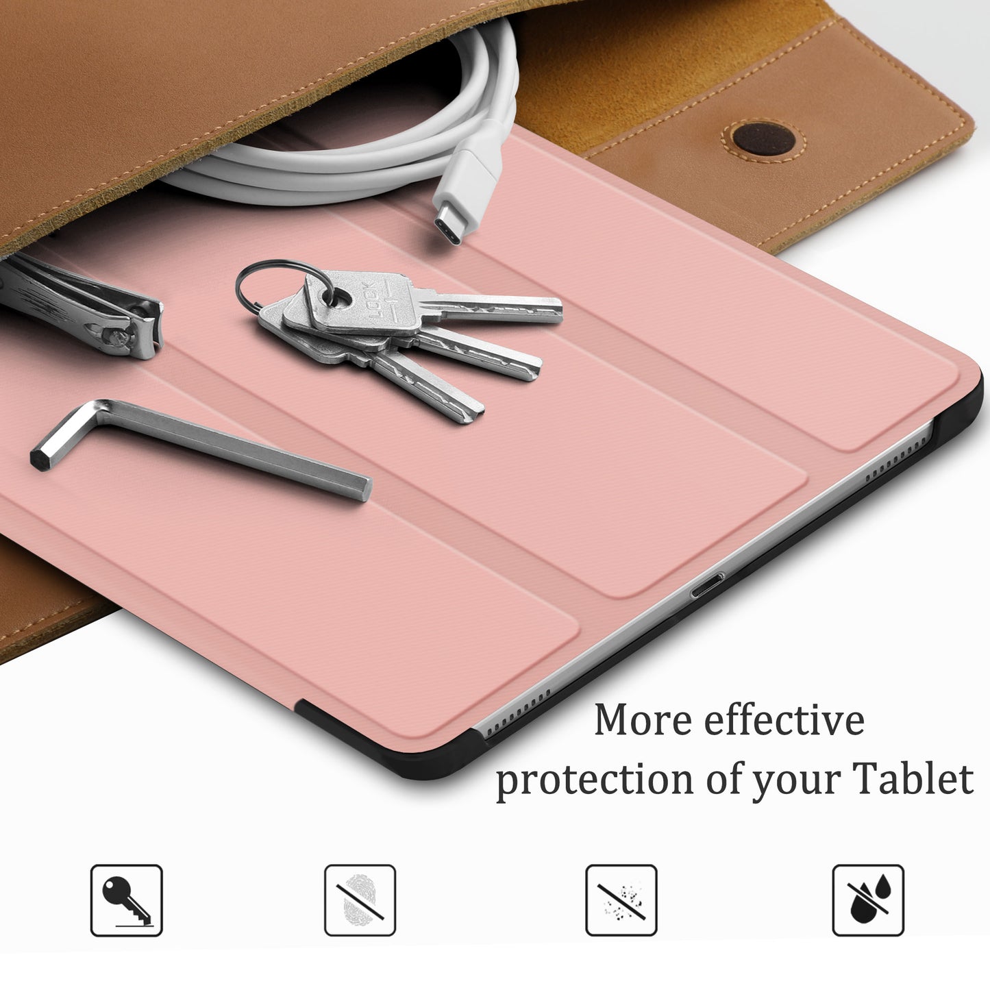 Silky Texture Tri-fold Leather Stand Case for Samsung Galaxy TAB A 10.1 (2019) SM-T510/SM-T515