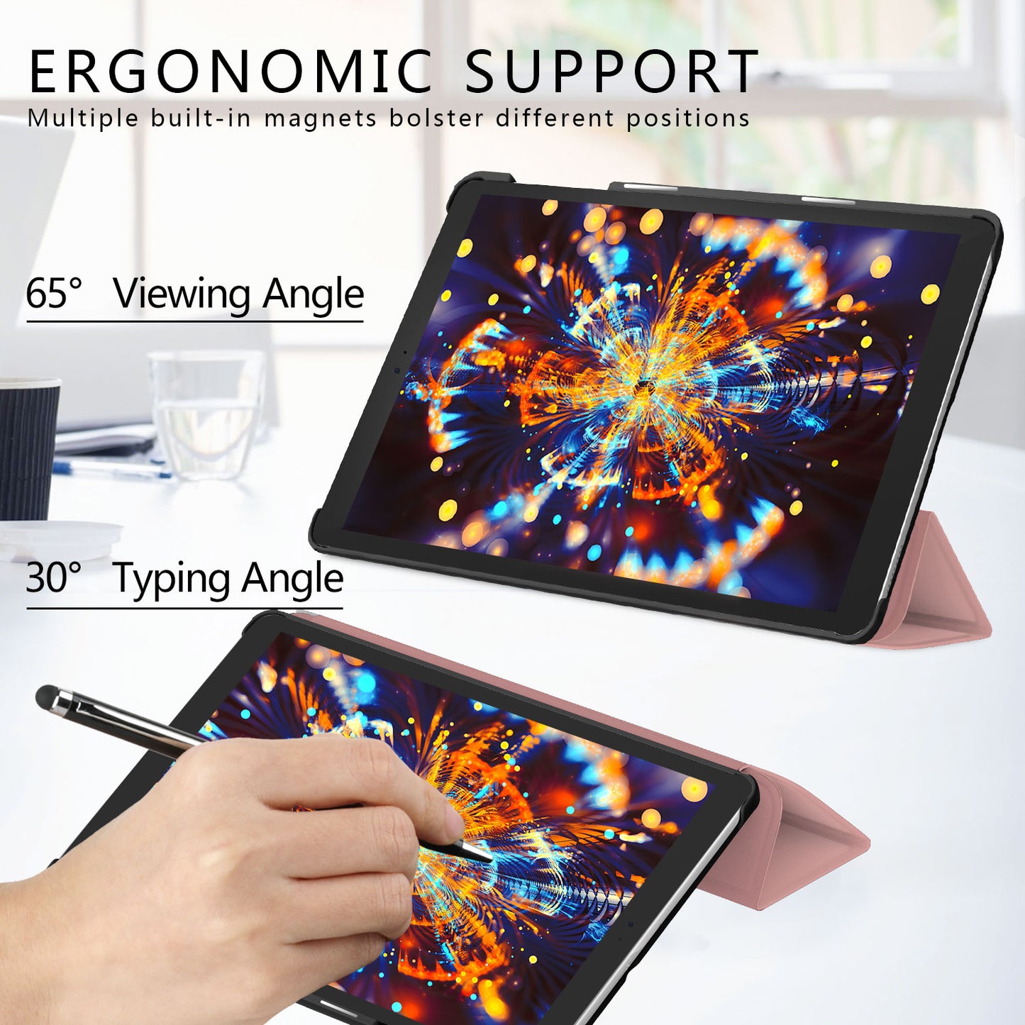 Silky Texture Tri-fold Leather Stand Case for Samsung Galaxy TAB A 10.1 (2019) SM-T510/SM-T515
