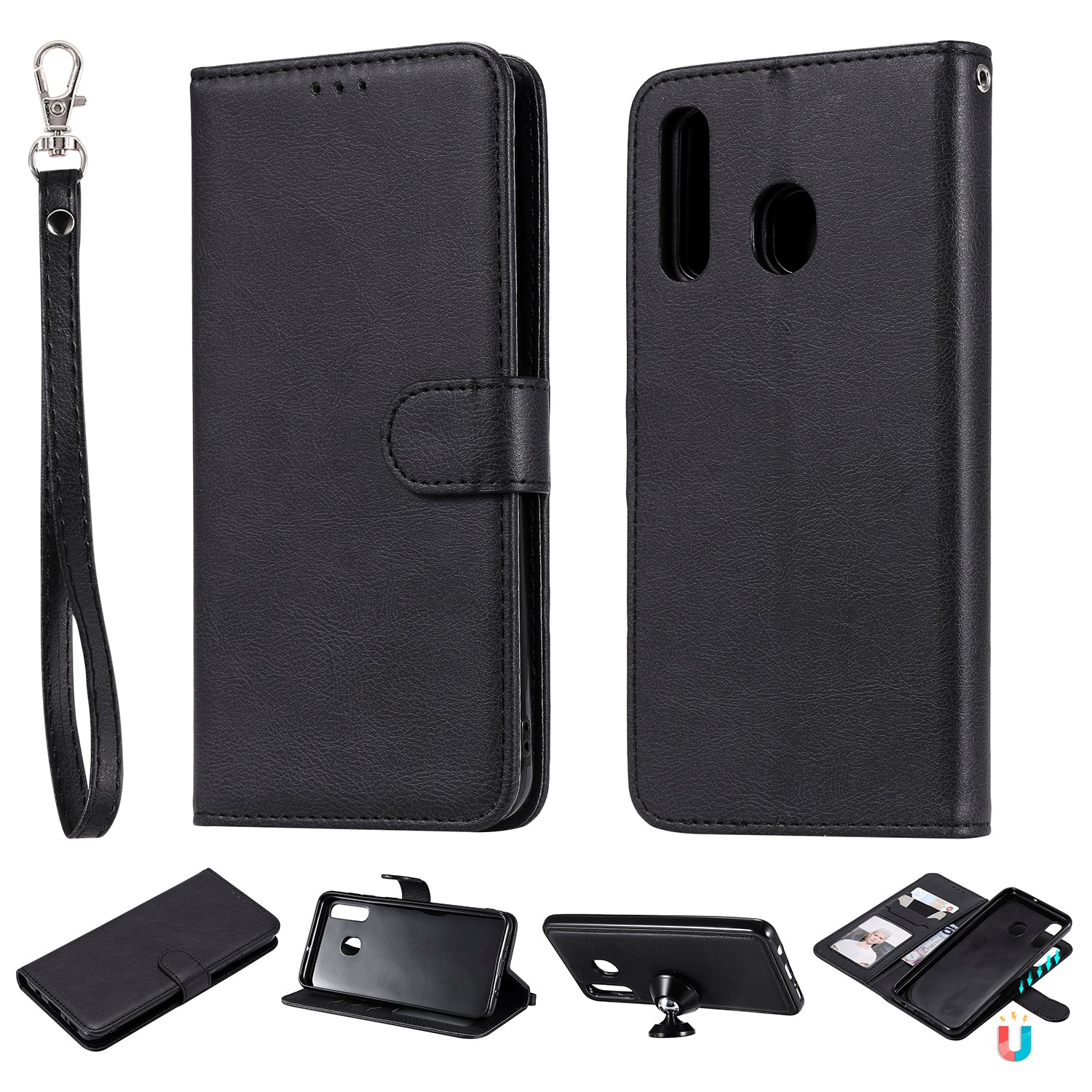 Magnetic KT Leather Series-3 Detachable 2-in-1 Wallet Leather Stand Case for Samsung Galaxy A50 / A30 / A20