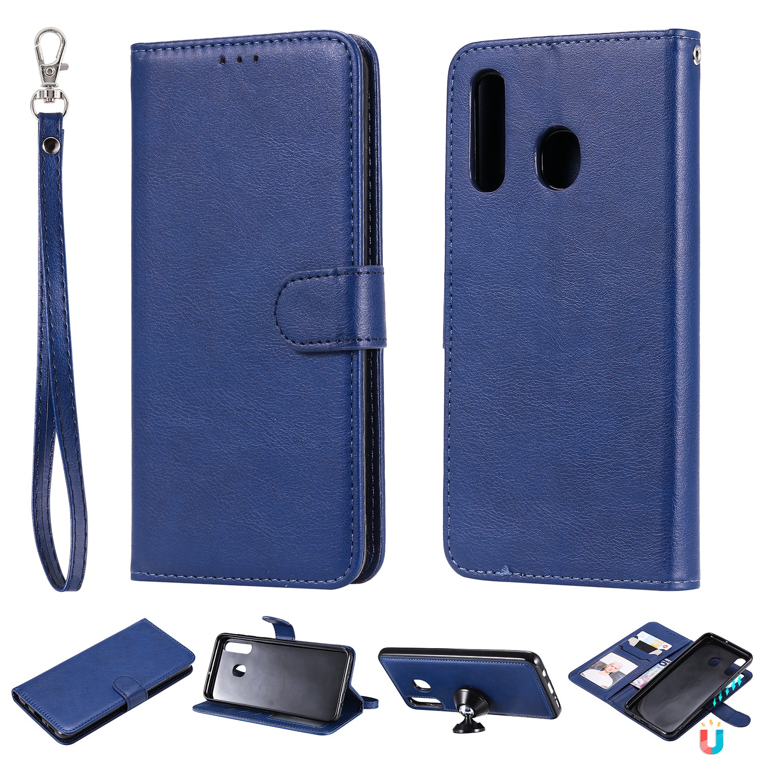 Magnetic KT Leather Series-3 Detachable 2-in-1 Wallet Leather Stand Case for Samsung Galaxy A50 / A30 / A20
