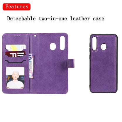 Magnetic KT Leather Series-3 Detachable 2-in-1 Wallet Leather Stand Case for Samsung Galaxy A50 / A30 / A20
