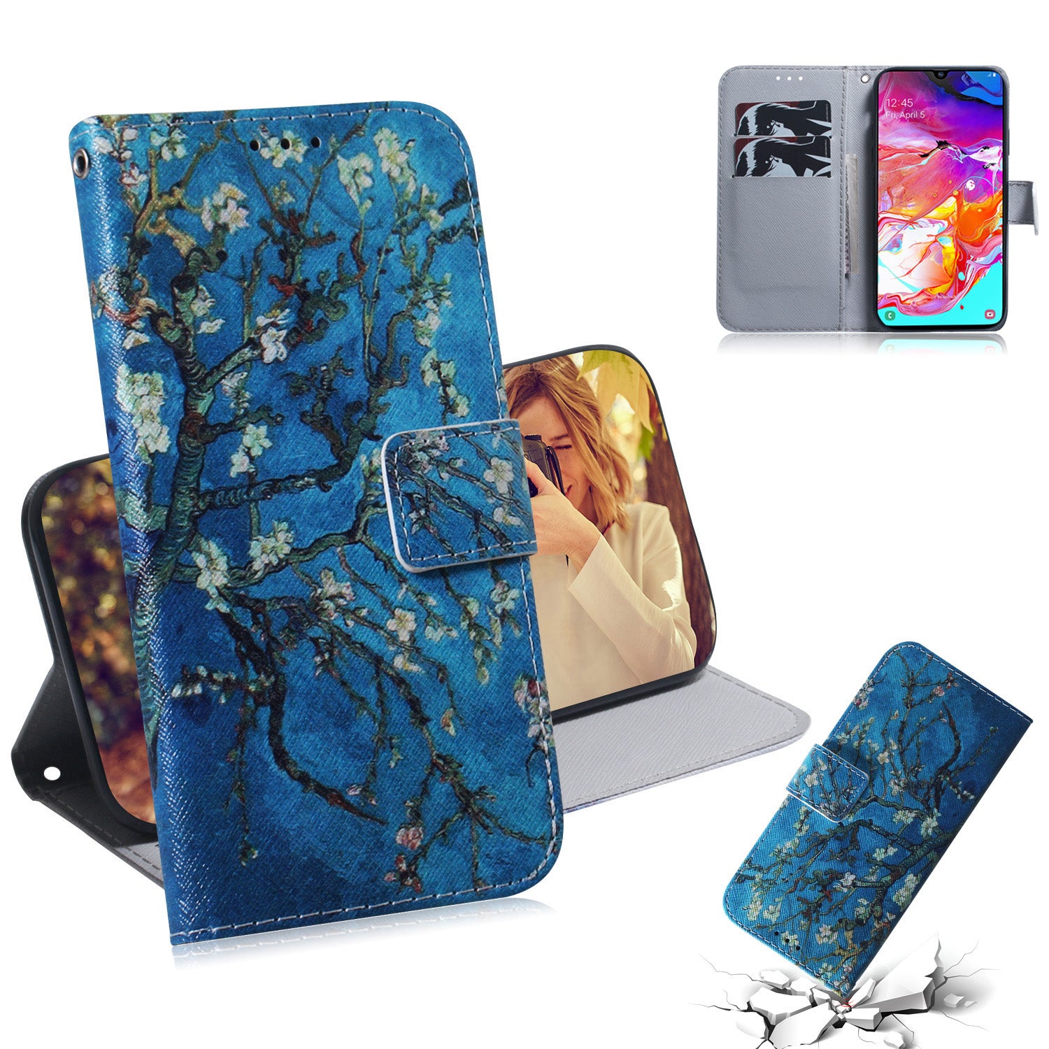 Patterned Leather Wallet Case for Samsung Galaxy A70