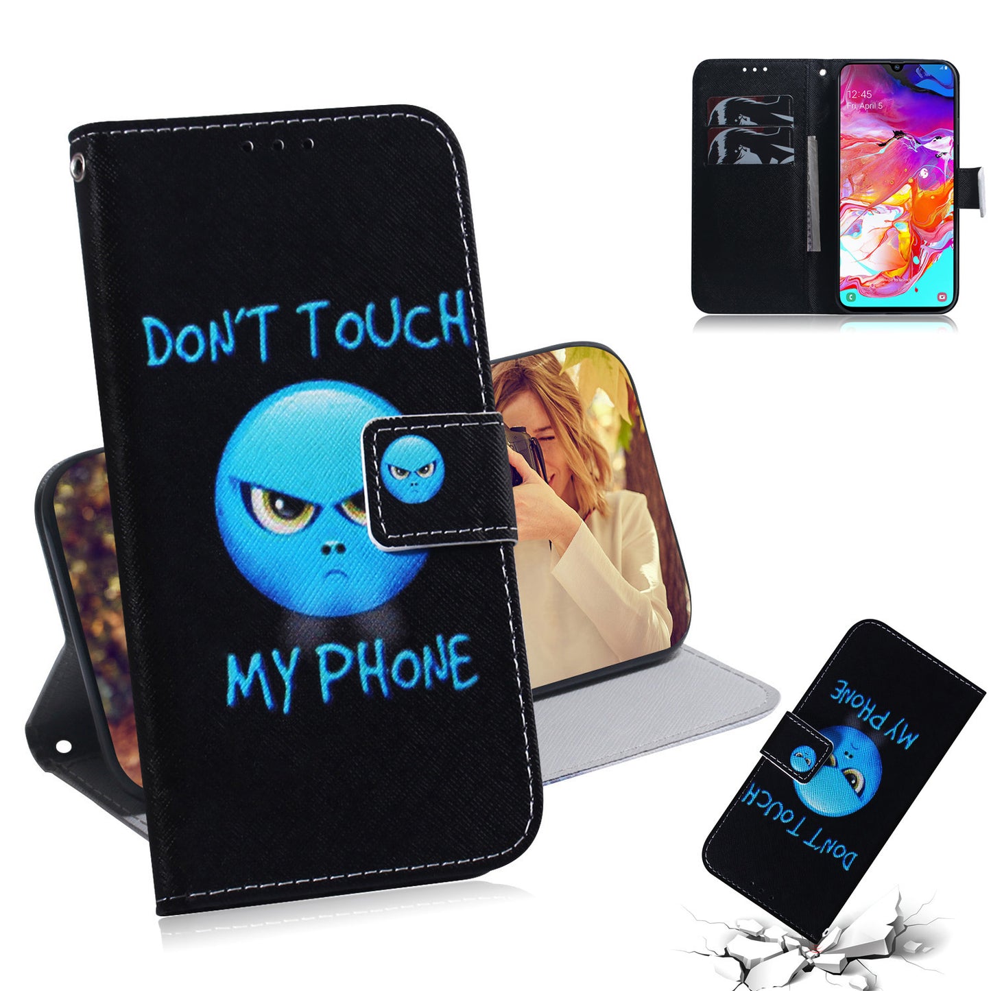 Patterned Leather Wallet Case for Samsung Galaxy A70