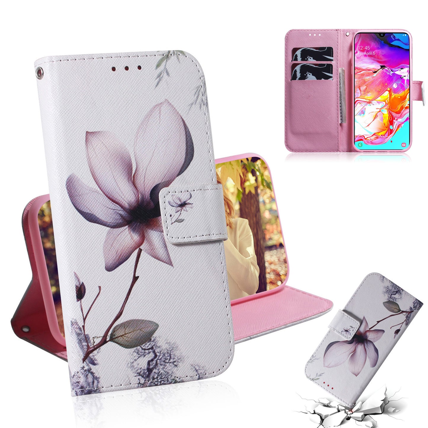 Patterned Leather Wallet Case for Samsung Galaxy A70