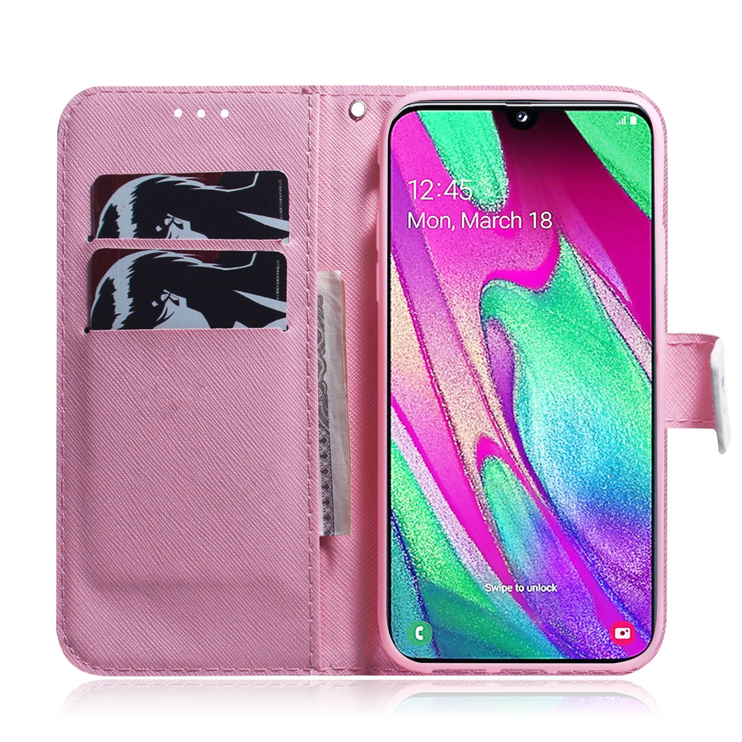 Patterned Leather Wallet Case for Samsung Galaxy A40