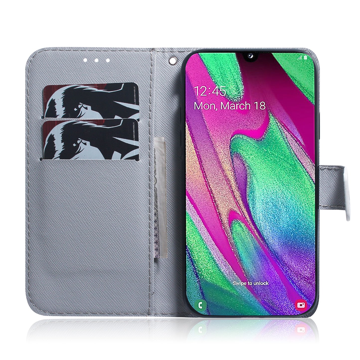 Patterned Leather Wallet Case for Samsung Galaxy A40