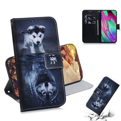 Patterned Leather Wallet Case for Samsung Galaxy A40