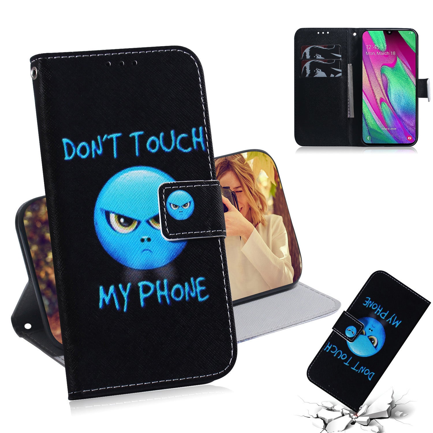 Patterned Leather Wallet Case for Samsung Galaxy A40