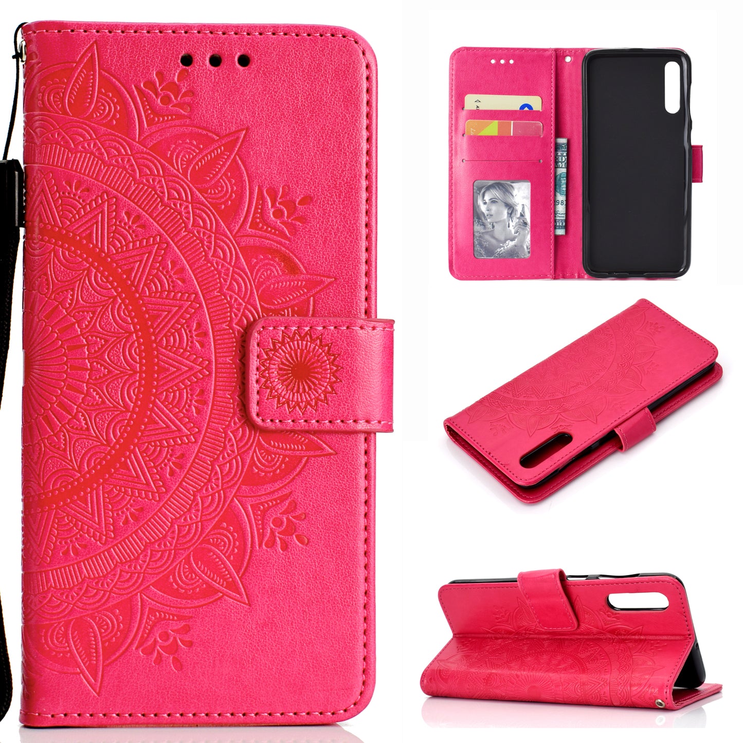 Imprint Flower Leather Wallet Case for Samsung Galaxy A50 / A50s / A30s