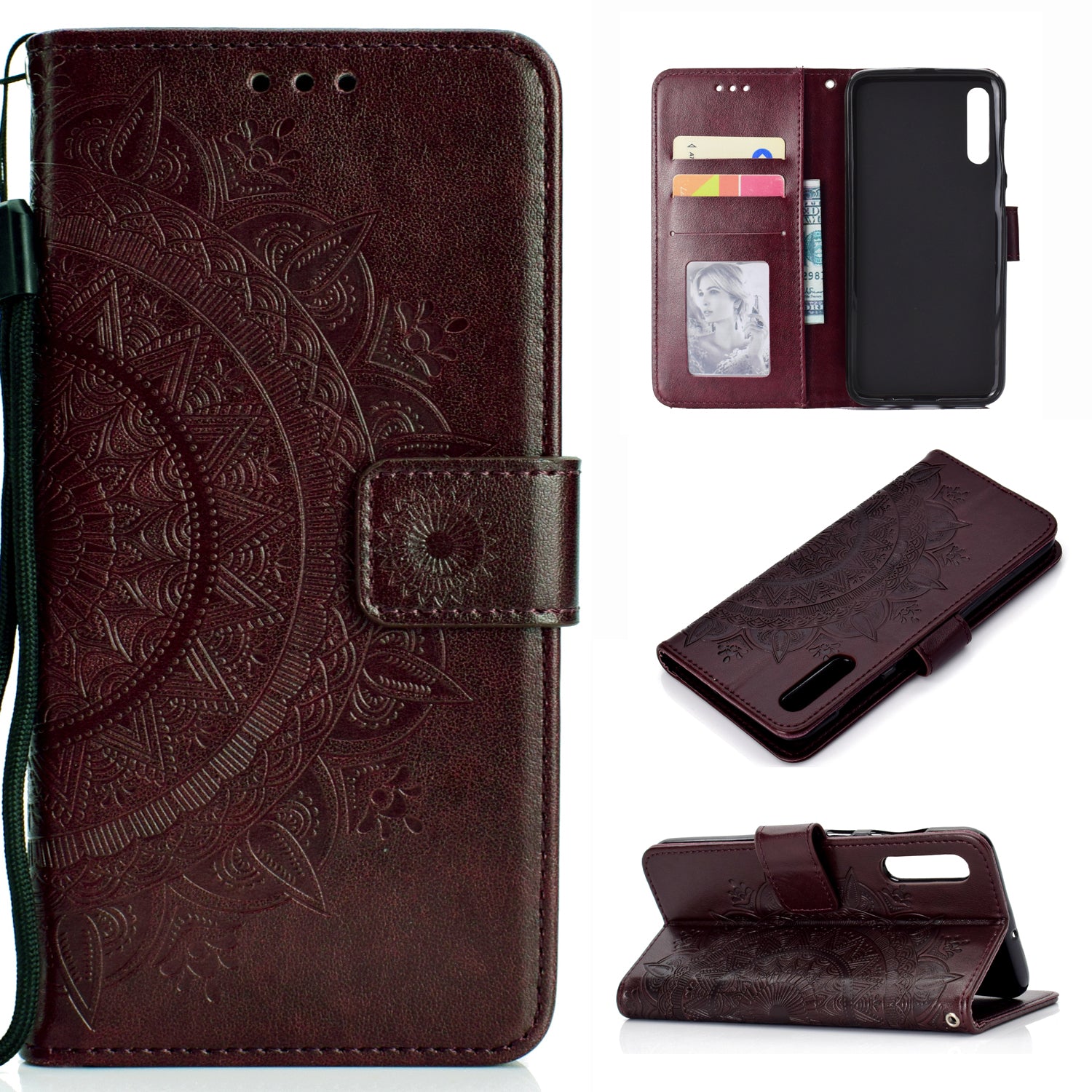 Imprint Flower Leather Wallet Case for Samsung Galaxy A50 / A50s / A30s