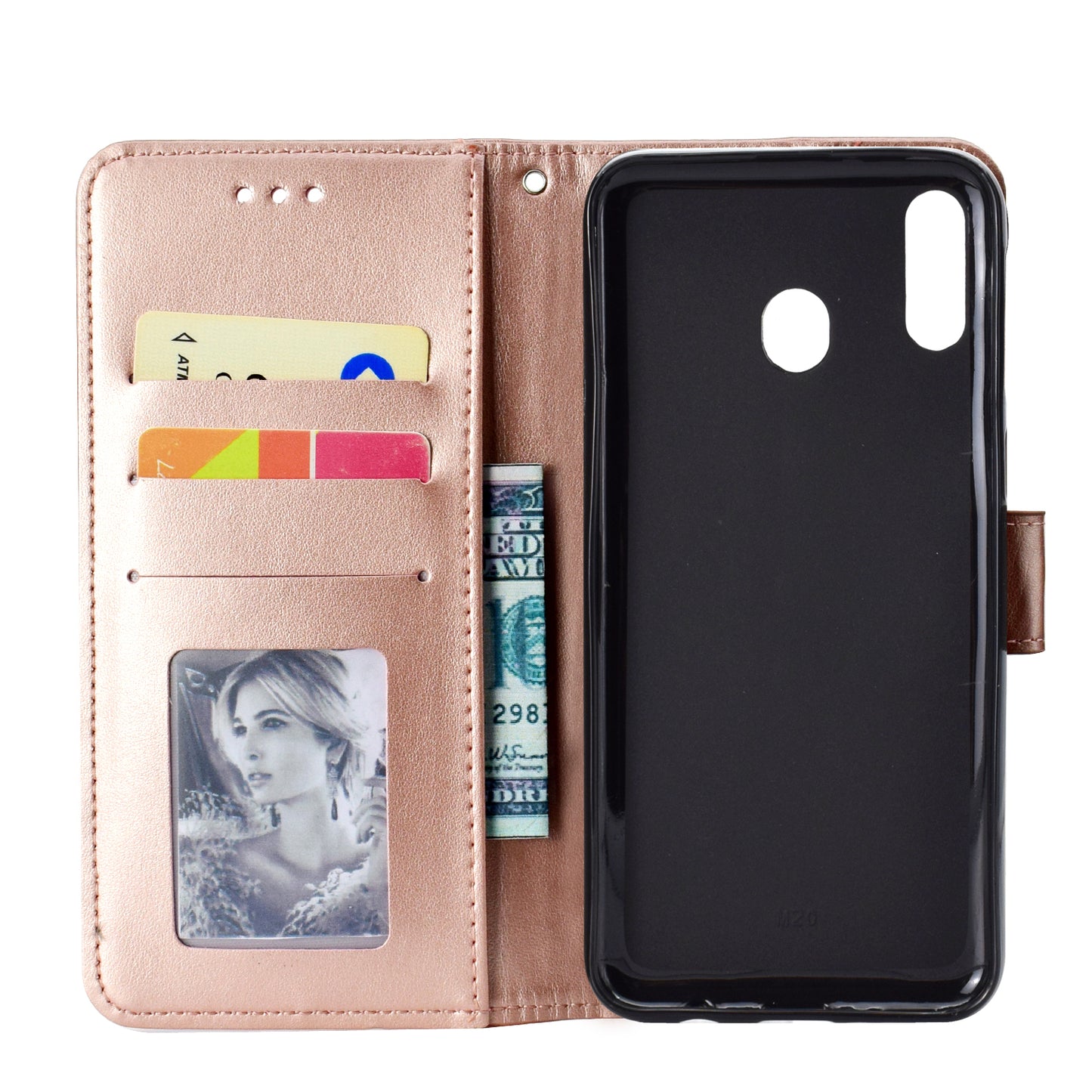 Imprint Flower Leather Wallet Case for Samsung Galaxy A30/A20