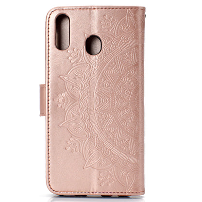 Imprint Flower Leather Wallet Case for Samsung Galaxy A30/A20