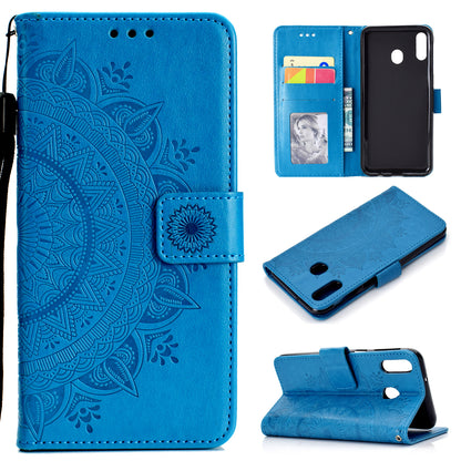Imprint Flower Leather Wallet Case for Samsung Galaxy A30/A20