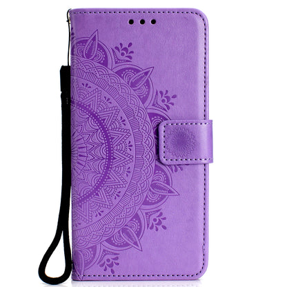 Imprint Flower Leather Wallet Case for Samsung Galaxy A30/A20