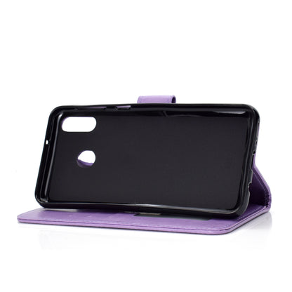 Imprint Flower Leather Wallet Case for Samsung Galaxy A30/A20