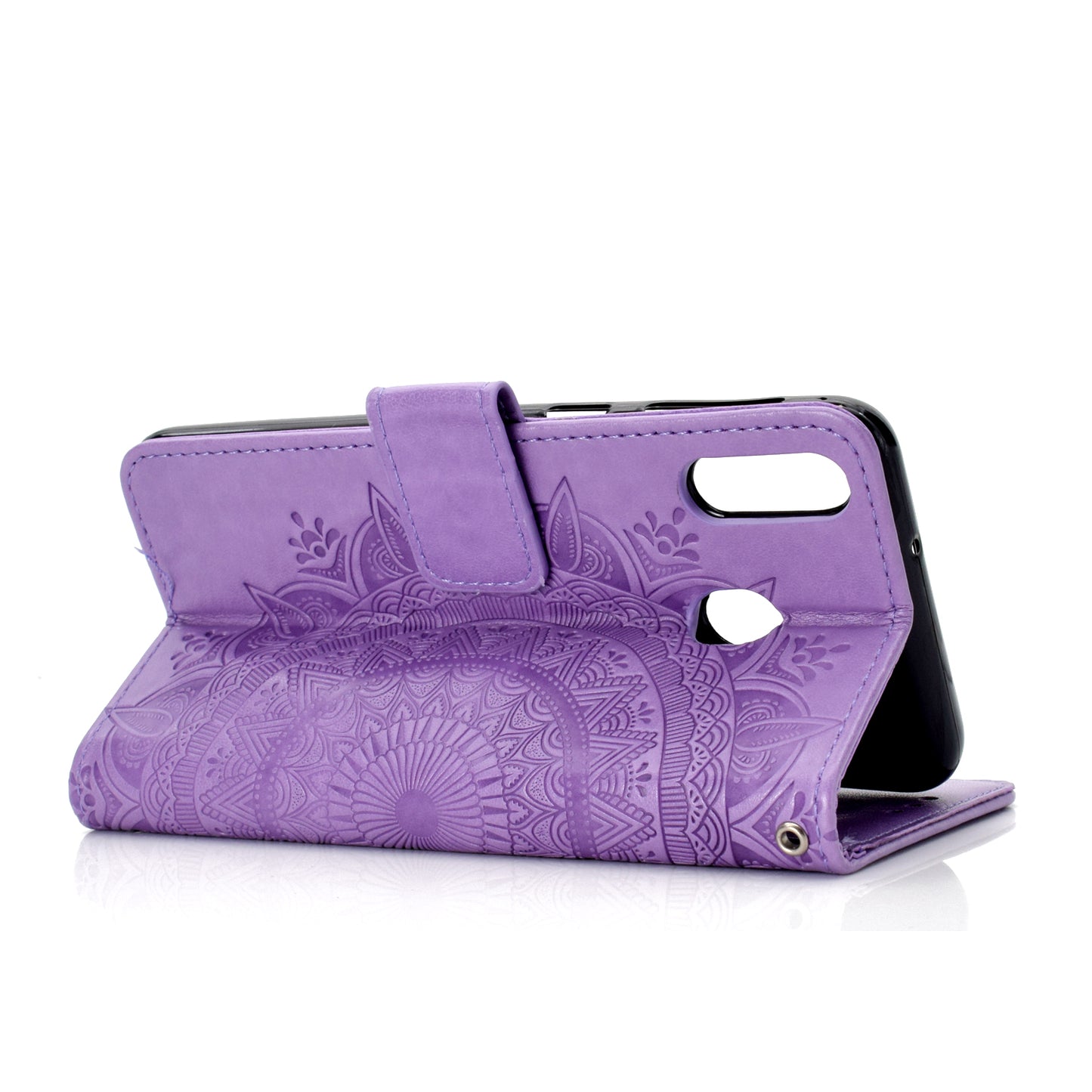 Imprint Flower Leather Wallet Case for Samsung Galaxy A30/A20